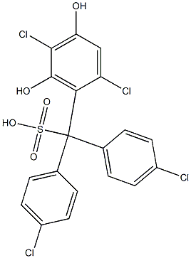 (2,5-Dichloro-4,6-dihydroxyphenyl)bis(4-chlorophenyl)methanesulfonic acid Structure