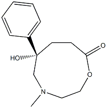 (6S)-4-Methyl-6-hydroxy-6-phenyl-2,3,4,5,6,7,8,9-octahydro-1,4-oxazonin-9-one 구조식 이미지