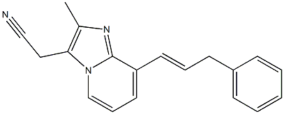 2-Methyl-8-[(E)-3-phenyl-1-propenyl]imidazo[1,2-a]pyridine-3-acetonitrile 구조식 이미지