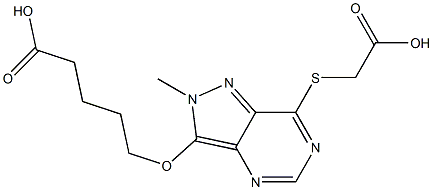 2-Methyl-3-(4-carboxybutyloxy)-7-(carboxymethylthio)-2H-pyrazolo[4,3-d]pyrimidine Structure