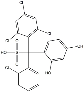(2-Chlorophenyl)(2,4,6-trichlorophenyl)(2,4-dihydroxyphenyl)methanesulfonic acid Structure