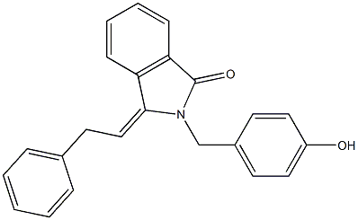 2-(4-Hydroxybenzyl)-3-(2-phenylethylidene)-2H-isoindol-1-one 구조식 이미지