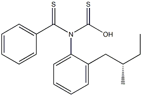 (+)-N-(Thiobenzoyl)thiocarbanilic acid O-[(S)-2-methylbutyl] ester Structure