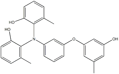 N,N-Bis(2-hydroxy-6-methylphenyl)-3-(3-hydroxy-5-methylphenoxy)benzenamine 구조식 이미지