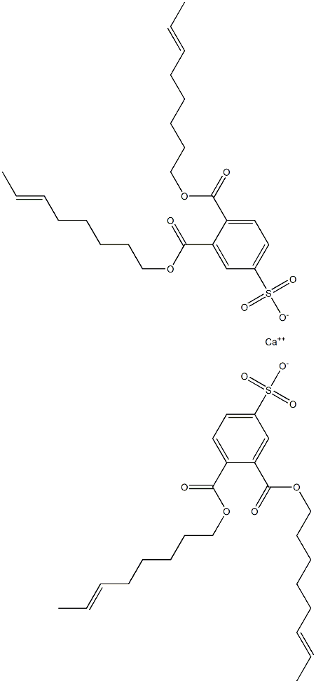 Bis[3,4-di(6-octenyloxycarbonyl)benzenesulfonic acid]calcium salt Structure