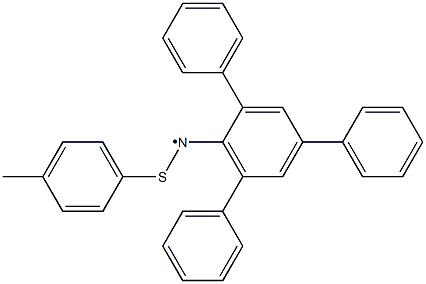 N-(2,4,6-Triphenylphenyl)-N-[(4-methylphenyl)thio]aminyl radical 구조식 이미지