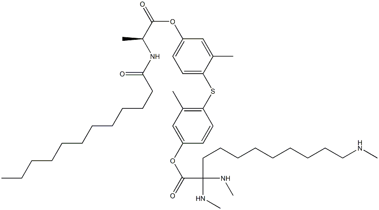 N-Dodecanoyl-L-alanine 4-[4-[11-(trimethylaminio)undecanoyloxy]-6-methylphenylthio]-3-methylphenyl ester Structure