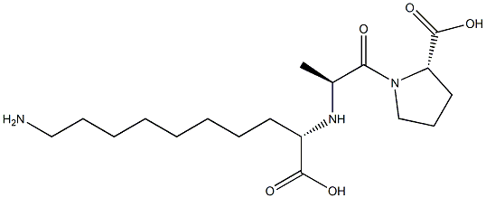 (S)-2-[[(S)-1-[[(2S)-2-Carboxypyrrolidin-1-yl]carbonyl]ethyl]amino]-10-aminodecanoic acid Structure
