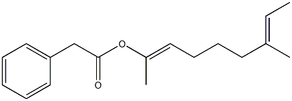 Phenylacetic acid 1,6-dimethyl-1,6-octadienyl ester 구조식 이미지