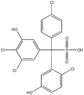 (4-Chlorophenyl)(2-chloro-5-hydroxyphenyl)(3,4-dichloro-5-hydroxyphenyl)methanesulfonic acid Structure