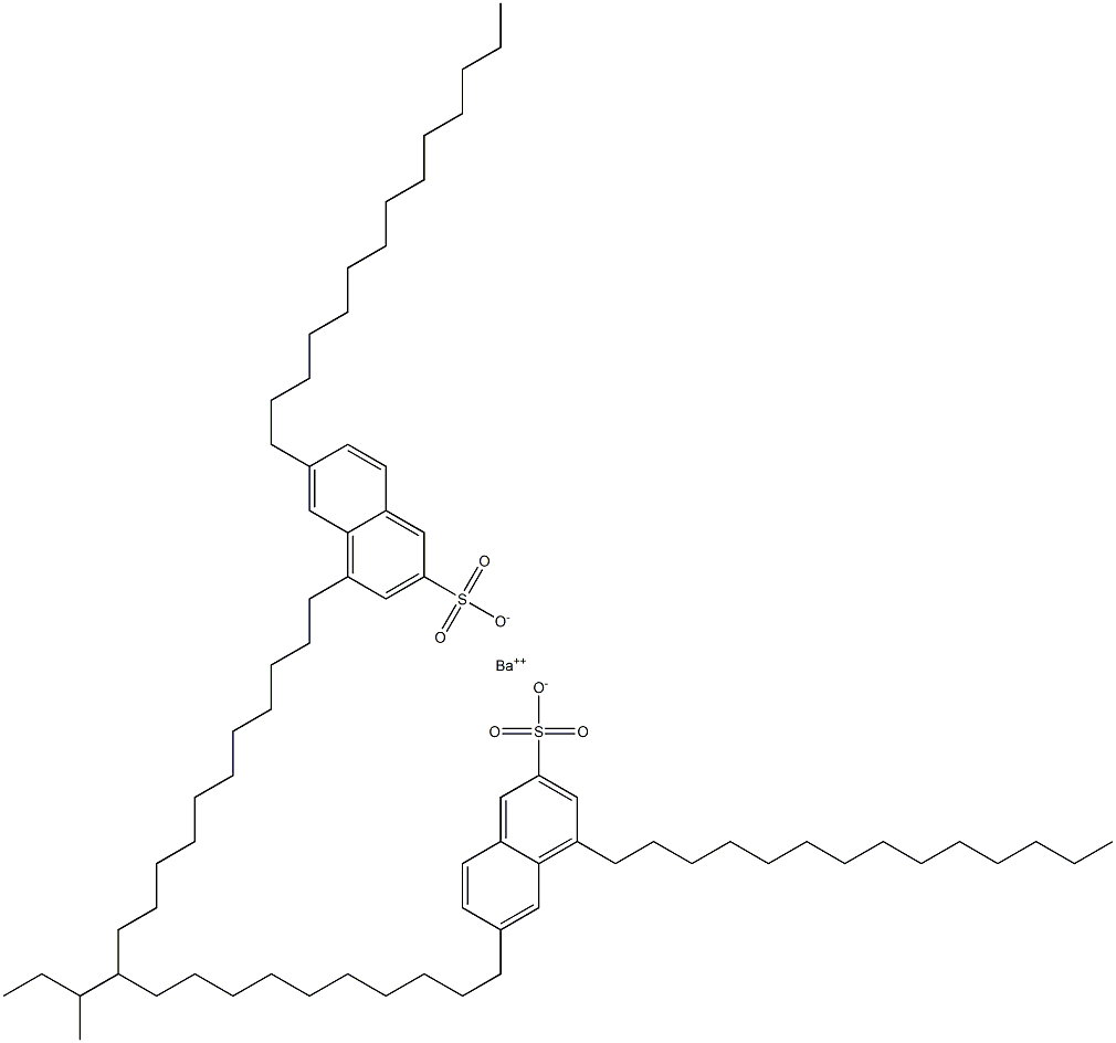 Bis(4,6-ditetradecyl-2-naphthalenesulfonic acid)barium salt Structure