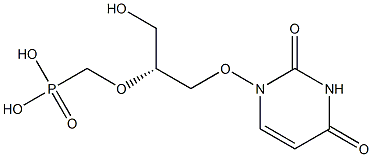 1-[(R)-3-Hydroxy-2-(phosphonomethoxy)propoxy]uracil Structure