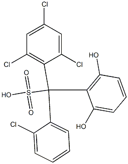 (2-Chlorophenyl)(2,4,6-trichlorophenyl)(2,6-dihydroxyphenyl)methanesulfonic acid Structure