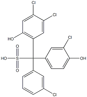 (3-Chlorophenyl)(3-chloro-4-hydroxyphenyl)(3,4-dichloro-6-hydroxyphenyl)methanesulfonic acid 구조식 이미지