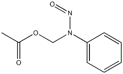 Acetic acid N-nitrosoanilinomethyl ester Structure