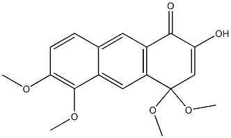 2-Hydroxy-4,4,5,6-tetramethoxyanthracen-1(4H)-one Structure