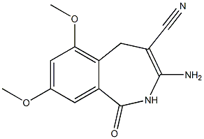 3-Amino-6,8-dimethoxy-1,2-dihydro-1-oxo-5H-2-benzazepine-4-carbonitrile Structure