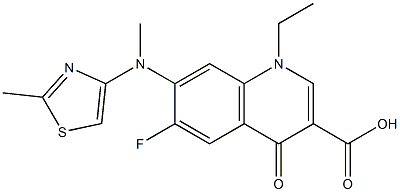 1,4-Dihydro-1-ethyl-6-fluoro-7-[(2-methylthiazol-4-yl)methylamino]-4-oxoquinoline-3-carboxylic acid Structure