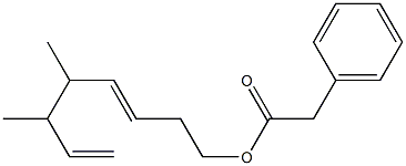Phenylacetic acid 5,6-dimethyl-3,7-octadienyl ester 구조식 이미지