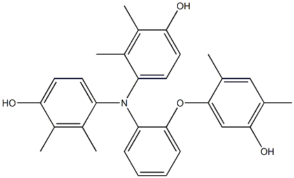 N,N-Bis(4-hydroxy-2,3-dimethylphenyl)-2-(5-hydroxy-2,4-dimethylphenoxy)benzenamine 구조식 이미지