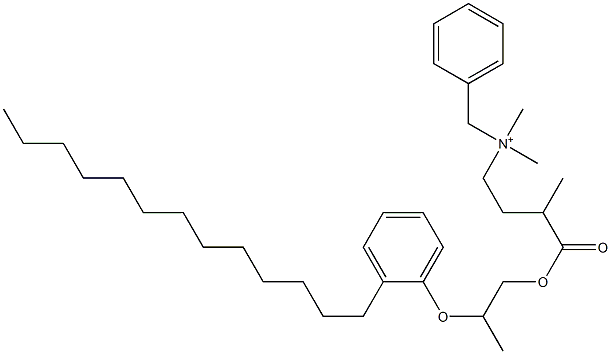 N,N-Dimethyl-N-benzyl-N-[3-[[2-(2-tridecylphenyloxy)propyl]oxycarbonyl]butyl]aminium Structure