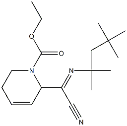 2-[Cyano(1,1,3,3-tetramethylbutylimino)methyl]-1,2,5,6-tetrahydropyridine-1-carboxylic acid ethyl ester Structure