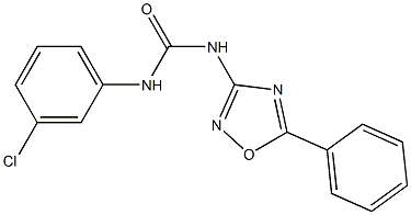 1-(5-Phenyl-1,2,4-oxadiazol-3-yl)-3-(3-chlorophenyl)urea 구조식 이미지