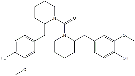 3-Methoxy-4-hydroxybenzyl(piperidino) ketone 구조식 이미지