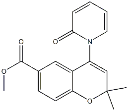 2,2-Dimethyl-6-methoxycarbonyl-4-[(1,2-dihydro-2-oxopyridin)-1-yl]-2H-1-benzopyran 구조식 이미지