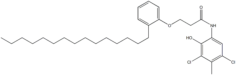2-[3-(2-Pentadecylphenoxy)propanoylamino]-4,6-dichloro-5-methylphenol Structure