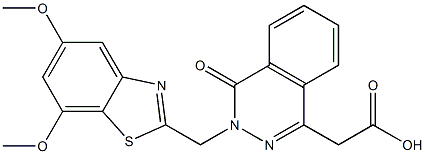 3-[(5,7-Dimethoxy-2-benzothiazolyl)methyl]-3,4-dihydro-4-oxophthalazine-1-acetic acid 구조식 이미지