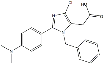 1-Benzyl-2-(4-dimethylaminophenyl)-4-chloro-1H-imidazole-5-acetic acid 구조식 이미지