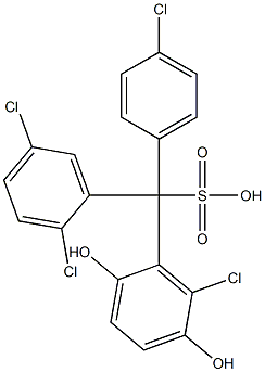 (4-Chlorophenyl)(2,5-dichlorophenyl)(6-chloro-2,5-dihydroxyphenyl)methanesulfonic acid Structure