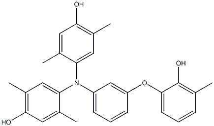 N,N-Bis(4-hydroxy-2,5-dimethylphenyl)-3-(2-hydroxy-3-methylphenoxy)benzenamine 구조식 이미지