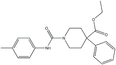 4-Phenyl-1-[(p-tolyl)carbamoyl]-4-piperidinecarboxylic acid ethyl ester 구조식 이미지