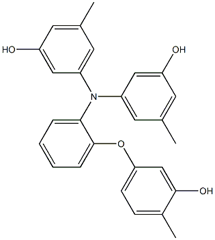 N,N-Bis(3-hydroxy-5-methylphenyl)-2-(3-hydroxy-4-methylphenoxy)benzenamine 구조식 이미지