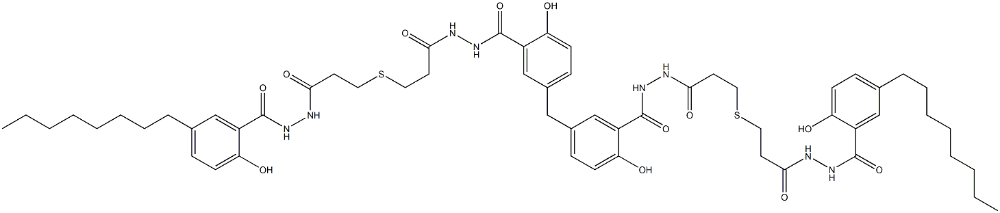 5,5'-Methylenebis[N'-[3-[[2-[[N'-(5-octylsalicyloyl)hydrazino]carbonyl]ethyl]thio]propionyl]salicylic hydrazide] 구조식 이미지