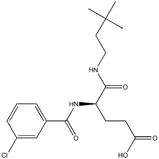 (R)-4-(3-Chlorobenzoylamino)-5-oxo-5-(3,3-dimethylbutylamino)valeric acid 구조식 이미지