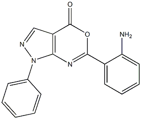 1-Phenyl-6-(2-aminophenyl)pyrazolo[3,4-d][1,3]oxazin-4(1H)-one 구조식 이미지