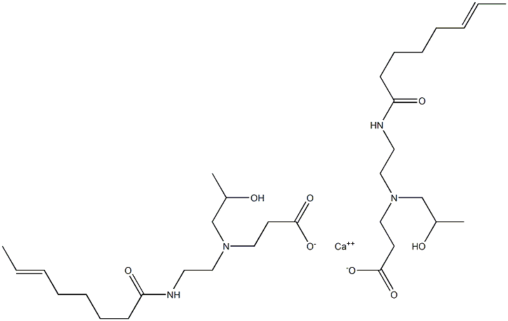 Bis[3-[N-(2-hydroxypropyl)-N-[2-(6-octenoylamino)ethyl]amino]propionic acid]calcium salt Structure