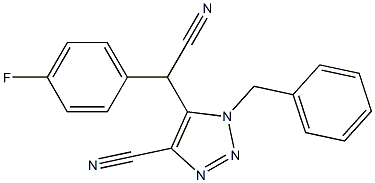 (1-Benzyl-4-cyano-1H-1,2,3-triazol-5-yl)(4-fluorophenyl)acetonitrile 구조식 이미지