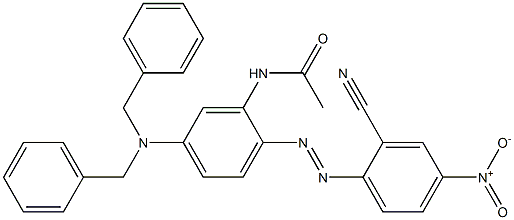 N-[2-(2-Cyano-4-nitrophenylazo)-5-(dibenzylamino)phenyl]acetamide 구조식 이미지