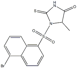 5-Methyl-2-thioxo-1-[(5-bromo-1-naphtyl)sulfonyl]imidazolidin-4-one 구조식 이미지