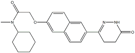 4,5-Dihydro-6-[6-(N-cyclohexyl-N-methylcarbamoylmethoxy)-2-naphtyl]-3(2H)-pyridazinone Structure