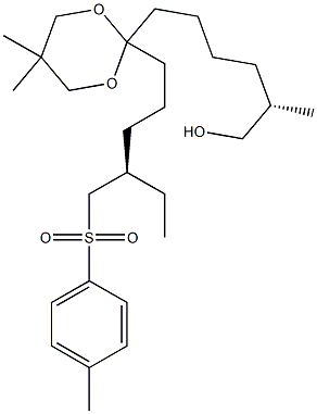 (2S)-2-Methyl-6-[5,5-dimethyl-2-[(4R)-4-(tosylmethyl)hexyl]-1,3-dioxan-2-yl]-1-hexanol Structure