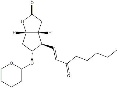 (1S,5R,6R,7R)-6-[(1E)-3-Oxo-1-octenyl]-7-(tetrahydro-2H-pyran-2-yloxy)-2-oxabicyclo[3.3.0]octan-3-one 구조식 이미지