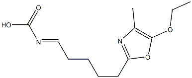 N-[5-(4-Methyl-5-ethoxyoxazol-2-yl)pentylidene]carbamic acid 구조식 이미지