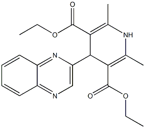 1,4-Dihydro-4-[[quinoxalin]-2-yl]-2,6-dimethylpyridine-3,5-dicarboxylic acid diethyl ester 구조식 이미지