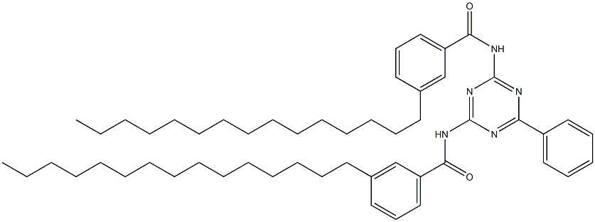 N,N'-(6-Phenyl-1,3,5-triazine-2,4-diyl)bis(3-pentadecylbenzamide) 구조식 이미지