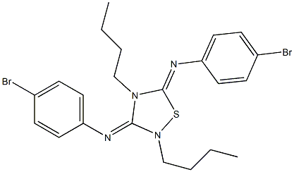 2,4-Dibutyl-3,5-bis[(4-bromophenyl)imino]-1,2,4-thiadiazolidine Structure